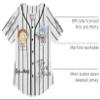 RICK AND MORTY Ladies Jersey Ladies Baseball Jersey - Rick & Morty Mesh Button Down Jersey (White, Large) view 4