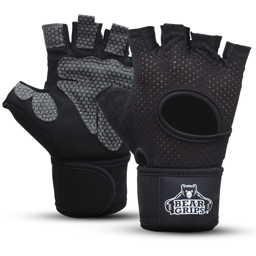 Bear Grips Weight Lifting Gloves | Half & Full Finger Options | Compression Gym Gloves for Men & Women