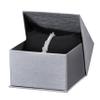 ALLUREPACK Watch/Bangle Box With Pillow - Silver/Gray Colored - Silk Brushed Cardboard Paper Jewelry Gift Box With Elite Modern Angled Closure, Velvet Topped Foam Interior. view 1