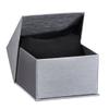 ALLUREPACK Watch/Bangle Box With Pillow - Silver/Gray Colored - Silk Brushed Cardboard Paper Jewelry Gift Box With Elite Modern Angled Closure, Velvet Topped Foam Interior. view 2