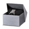 ALLUREPACK Watch/Bangle Box With Pillow - Silver/Gray Colored - Silk Brushed Cardboard Paper Jewelry Gift Box With Elite Modern Angled Closure, Velvet Topped Foam Interior. view 3