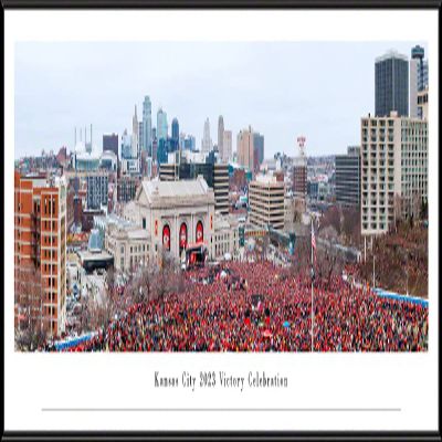 Kansas City 2023 Victory Celebration - 40.25x13.75-inch Standard Framed Print by Blakeway Panoramas