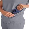 KOI Basics Becca Women's 4-Pocket Stretch Scrub Top Platinum Grey X-Large view 3