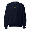 Banisiworld President Zelensky Ukraine - Yellow Embroidery Trident - Ukrainian Embroidered Tryzub Unisex Sweatshirt view 1