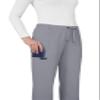 KOI Basics Women's Holly Cargo Scrub Pants, 8 Pockets, Drawstring Waist Platinum Grey Medium view 3