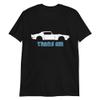 1970 Firebird Trans Am Muscle Car Collector Cars Custom Stencil Art T-Shirt Black view 1