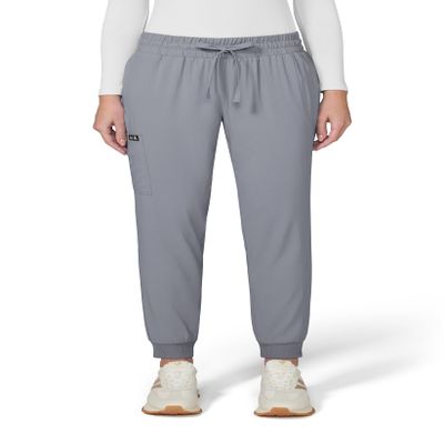 KOI Basics Gemma Women's 5-Pocket Stretch Jogger Platinum Grey Large Petite