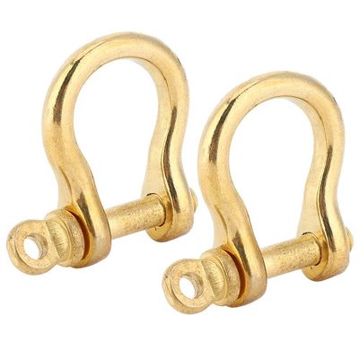 Brass Shackle Marine 3 8 Bronze 3 16 Bow with Clip Small D Ring 1 8 1 2 Anchor Keychain Carabiner 2 Set Anchor Shackle Pure Brass U Type Fob Sailing