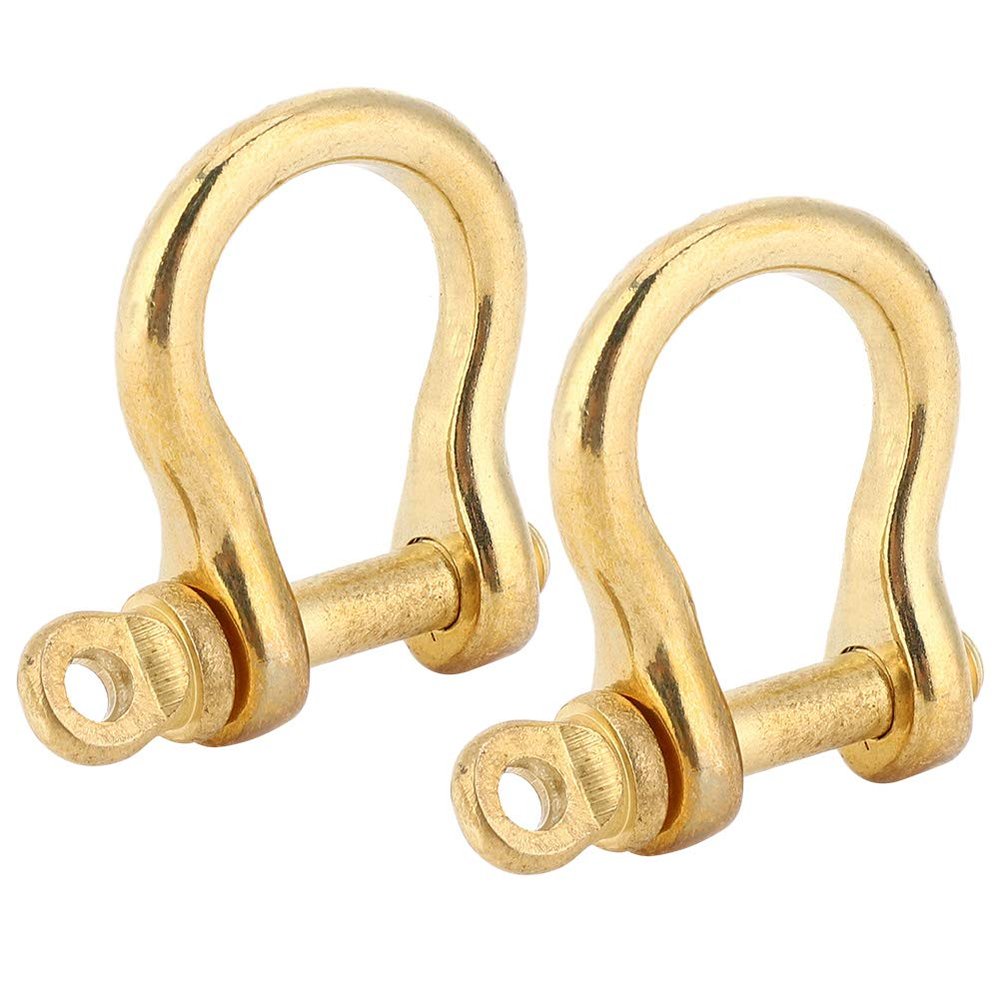 Brass Shackle Marine 3 8 Bronze 3 16 Bow with Clip Small D Ring 1 8 1 2 Anchor Keychain Carabiner 2 Set Anchor Shackle Pure Brass U Type Fob Sailing
