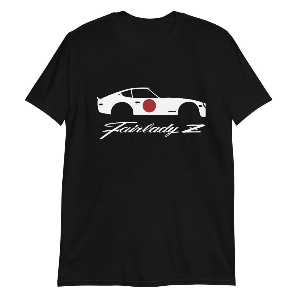 Datsun 280z Fairlady Z Script Japanese JDM Custom Design Short-Sleeve Unisex T-Shirt Black