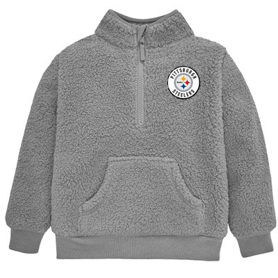 Gerber NFL Toddler Boys' 1/4 Zip Sherpa Pull-Over, Pittsburgh Steelers, 2T Team Color