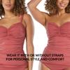 COCO REEF Bra Sized Tankini Top  Charisma Strapless Shirred Swim Top, Lava Coral, 38C view 3