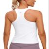 CRZ YOGA Butterluxe High Neck Tank Tops for Women - Yoga Workout Athletic Gym Camisole Racerback Sleeveless Shirts White Medium view 1