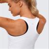 CRZ YOGA Butterluxe High Neck Tank Tops for Women - Yoga Workout Athletic Gym Camisole Racerback Sleeveless Shirts White Medium view 4