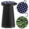 ALEVMOOM Upgraded Telescoping Collapsible Stool with Cushion, Folding Stool with Printing Portable Retractable Foldable Seat Max Load 550lbs for Adults Camping Fishing Outdoor view 1