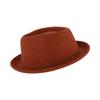 Christian Siriano New York Fedora Hat, Wool Felt Wide Brim Fedora Fashion Hat with Paper Clip Chain Band, Rust, One Size view 2