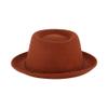 Christian Siriano New York Fedora Hat, Wool Felt Wide Brim Fedora Fashion Hat with Paper Clip Chain Band, Rust, One Size view 3
