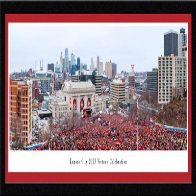 Kansas City 2023 Victory Celebration - 41.5x15-inch Single Mat, Select Framed Picture by Blakeway Panoramas