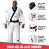 Ronin Sengoku BJJ GI Men  2-Piece Jacket and GI Pants with Drawstring Bag (A5, WHITE) view 2