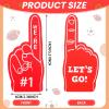Sinmoe 48 Pieces Sport Party Favors Fan Foam Finger Mini #1 Basketball Baseball Football Soccer Team Cheerleader Gifts for Sporting Events Games Birthday Supplies(Red) view 2