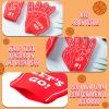Sinmoe 48 Pieces Sport Party Favors Fan Foam Finger Mini #1 Basketball Baseball Football Soccer Team Cheerleader Gifts for Sporting Events Games Birthday Supplies(Red) view 3