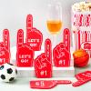 Sinmoe 48 Pieces Sport Party Favors Fan Foam Finger Mini #1 Basketball Baseball Football Soccer Team Cheerleader Gifts for Sporting Events Games Birthday Supplies(Red) view 4
