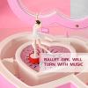 keisnoaja Ballet Musical Jewelry Storage Box, Personalized Necklaces Organizer with Drawer Over the Rainbow Tune Rings Hair Case Dancer Gifts for Children Girls Birthday Bedroom Decor view 3