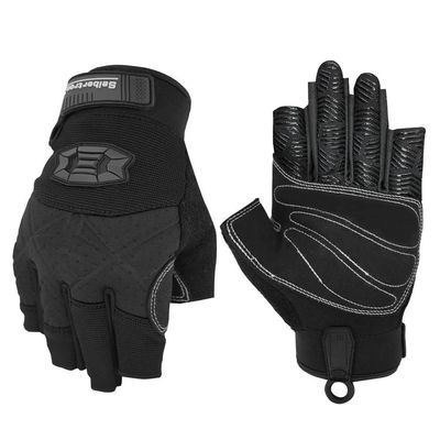 Seibertron 3/4 Finger Padded Palm Lightweight Breathable Climbing Rope Gloves for Climbers, Rock Climbing, Rescue, Adventure, Sailing, Yachting, Paddling, Fishing, Kayaking Sports Black M