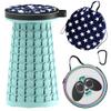 ALEVMOOM Upgraded Telescoping Collapsible Stool with Cushion, Folding Stool with Printing Portable Retractable Foldable Seat Max Load 600lbs for Adults Camping Fishing Outdoor view 1