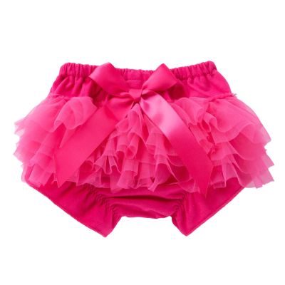 Newborn Infant Baby Girls Boys Bow Tie Solid Spring Summer Shorts PP Pants Bloomers Triangle (Hot Pink, 0-3 Months)