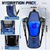 2 Pack Hydration Backpack Pack with 2L Water Bladder, Hiking Backpack with Hydration Bladder Water Rucksack Backpack Bladder Bag Cycling Bicycle Bike/Hiking Climbing Pouch (Black, Blue) view 3