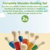 PlanToys Bowling Set Wooden Montessori Gross Motor Kids Play Toy for Kids view 2