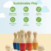 PlanToys Bowling Set Wooden Montessori Gross Motor Kids Play Toy for Kids view 3