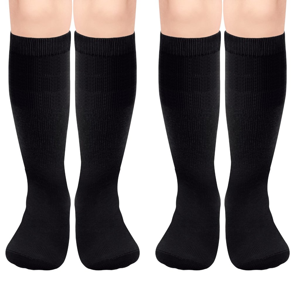 Olreco Black Soccer Socks Youth Soccer Socks Toddler Knee High Socks for Girls Socks Toddler Soccer Socks Kids Boys Dress Socks