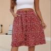 Naggoo Womens Daisy Print Skirt A-Line High Waist Casual Midi Skirts Red Floral XL view 3