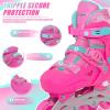 Nattork Inline Skates for Girls and Boys Kids, 4 Sizes Adjustable Inline Skates with Light up Wheels, Illuminating Beginner Roller Skates for Kids & Adult Youth Teal Age 10-12 Size 5 6 7 8 view 4