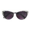 willochra Small frame cat eye Crystal Frame Shiny Diamond Sunglasses For Women Vintage Rhinestone party Sun Glasses (black) view 1