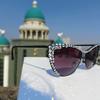 willochra Small frame cat eye Crystal Frame Shiny Diamond Sunglasses For Women Vintage Rhinestone party Sun Glasses (black) view 3