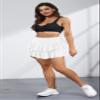 Honeystore Women's High Waist Layered Ruffle Skirts with Boyshort Golf Athletic Workout Swing Skort EQRA-002-White S view 3