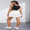 Honeystore Women's High Waist Layered Ruffle Skirts with Boyshort Golf Athletic Workout Swing Skort EQRA-002-White S view 4