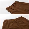 chouyatou Women's Elastic High Waisted Dress Pants Business Casual Work Pants Cropped Trousers (X-Small, Brown) view 3