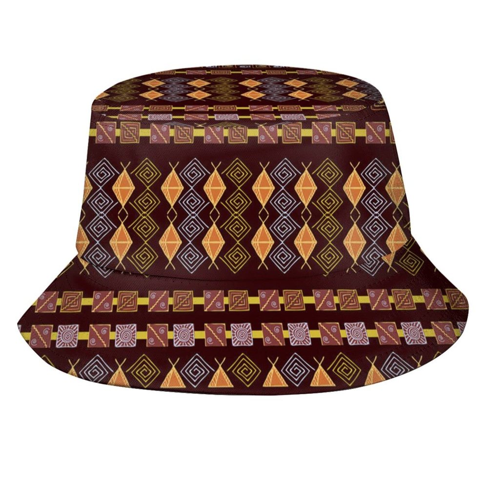African Bucket Hat for Men Women Packable African Art Sun Hats Fisherman Outdoor Summer Travel Hiking Beach Caps