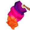 TMZAQH Women 1 Piece Right Hand Real Silk Long Belly Dance Fan Veils 150 * 90 cm (Rose orange) view 1