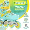 Nattork Inline Skates for Girls and Boys Kids, 4 Sizes Adjustable Inline Skates with Light up Wheels, Illuminating Beginner Roller Skates for Kids & Adult Youth Teal Age 10-12 Size 5 6 7 8 view 2