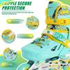 Nattork Inline Skates for Girls and Boys Kids, 4 Sizes Adjustable Inline Skates with Light up Wheels, Illuminating Beginner Roller Skates for Kids & Adult Youth Teal Age 10-12 Size 5 6 7 8 view 3