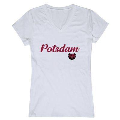 State University of New York at Potsdam Bears Script Womens Tee T-Shirt - White, X-Large