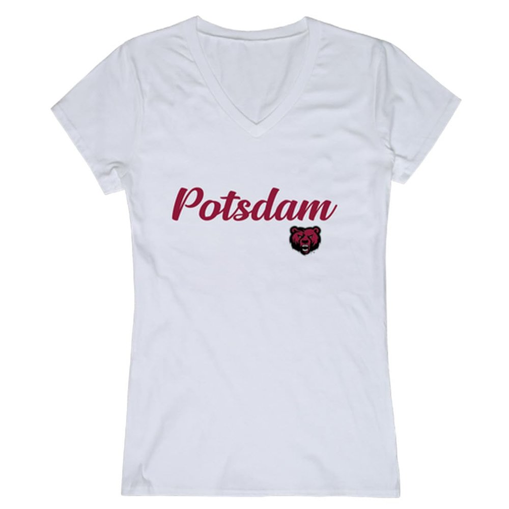 State University of New York at Potsdam Bears Script Womens Tee T-Shirt - White, X-Large