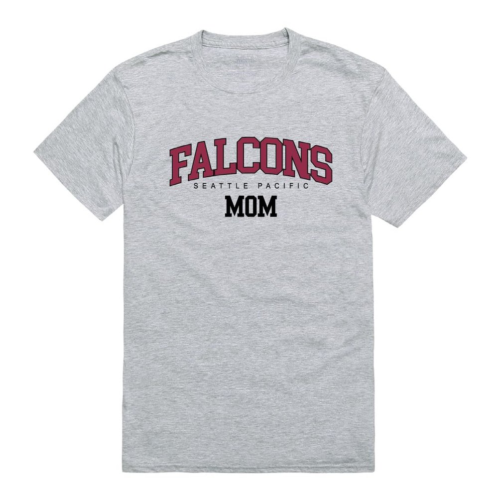 Seattle Pacific University Falcons Mom Tee T-Shirt - Heather Grey, Large