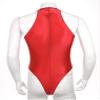 ACSUSS Mens Stretchy Bodysuit Shiny Glossy Sleeveless High Cut Leotard Thong Undershirt Shapewear Burgundy X-Large view 3