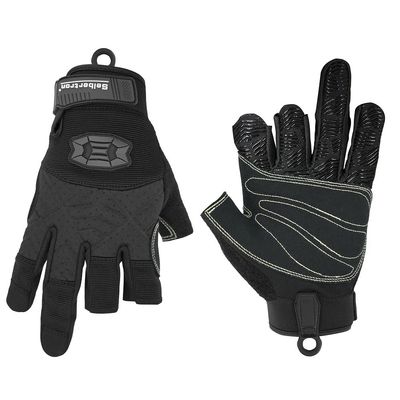Seibertron M.F.O.S.G-4 Three Fingerless Padded Palm Gloves for Climbing and Adventure Sports Black S
